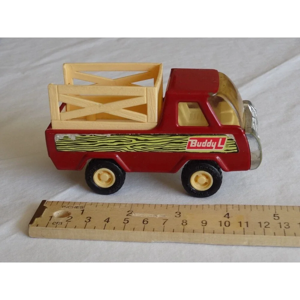 Vtg Buddy L Pressed Steel Plastic Farm Pickup Truck Delivery Country Japan 4.75